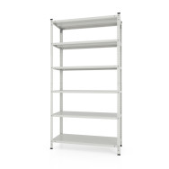 Стелаж металевий 220х120х40 см БІЛИЙ 6 полиць з металу РУНА для дому, комори, кухні